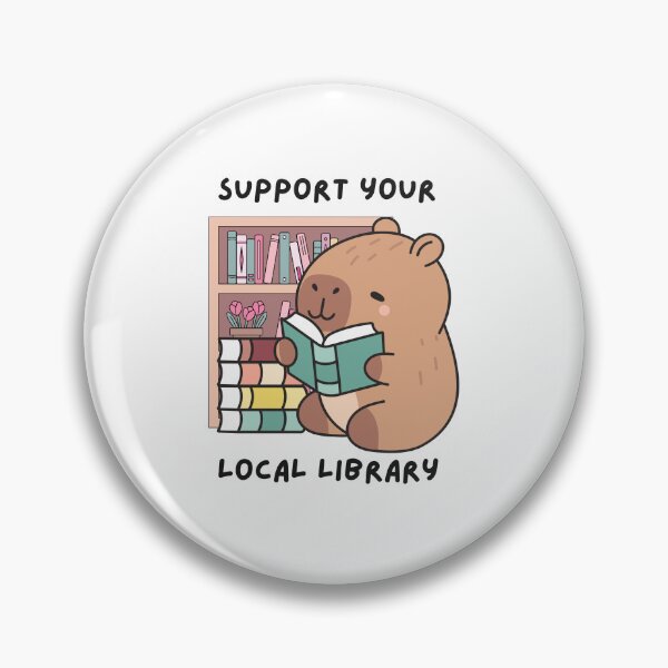 Item preview,  Support Your Local Library Sticker Capybara designed and sold by rilamofushop.
