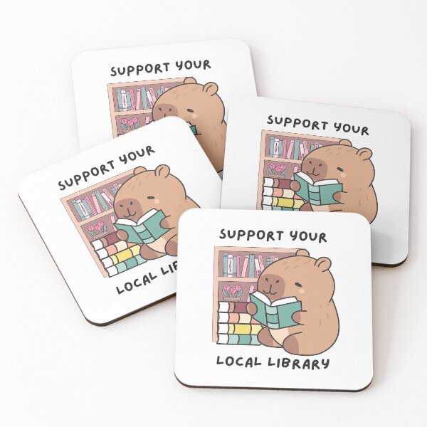 Item preview,  Support Your Local Library Sticker Capybara designed and sold by rilamofushop.