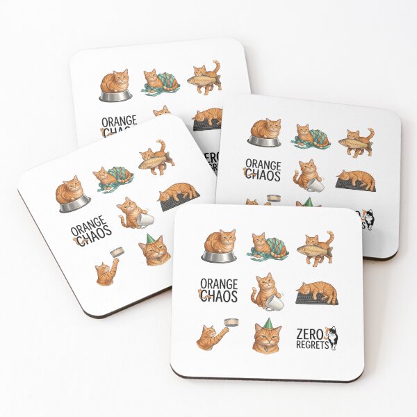 Item preview, Cute Orange Tabby Antics Sticker Sheet Grid Set designed and sold by mood-draftsman.