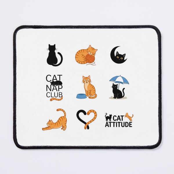 Item preview, Cute Orange Tabby and Black Cat Sticker Sheet Bundle designed and sold by mood-draftsman.