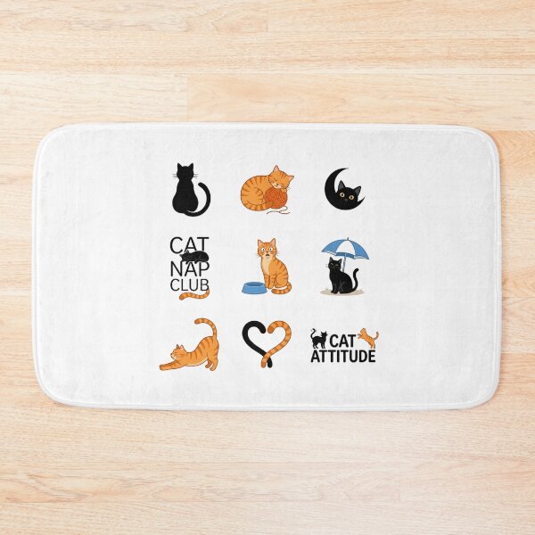 Item preview, Cute Orange Tabby and Black Cat Sticker Sheet Bundle designed and sold by mood-draftsman.