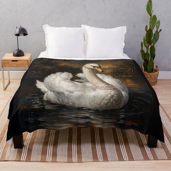 Item preview, Regal Swan Portrait with Pink Pearl Necklace designed and sold by Real Beast Art.