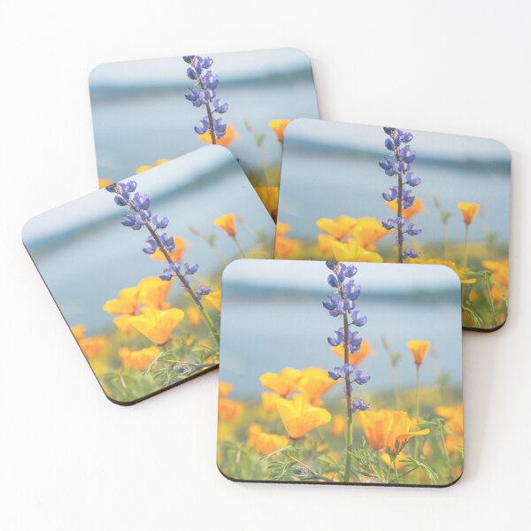Item preview, California Poppies Blue Lupine Wildflowers Photography designed and sold by Wild Afterglow.