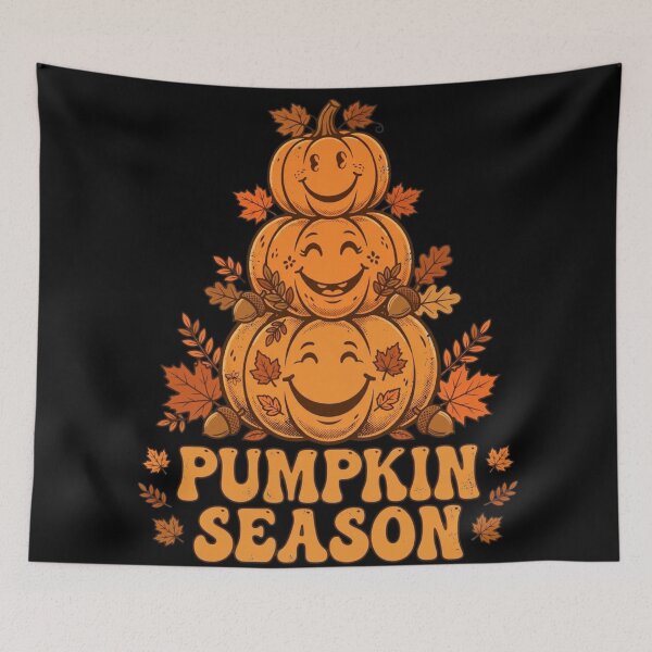 Item preview, Retro Pumpkin Season Stacked Smiley Pumpkins – Cute Autumn Vibe designed and sold by SDKENERGY.