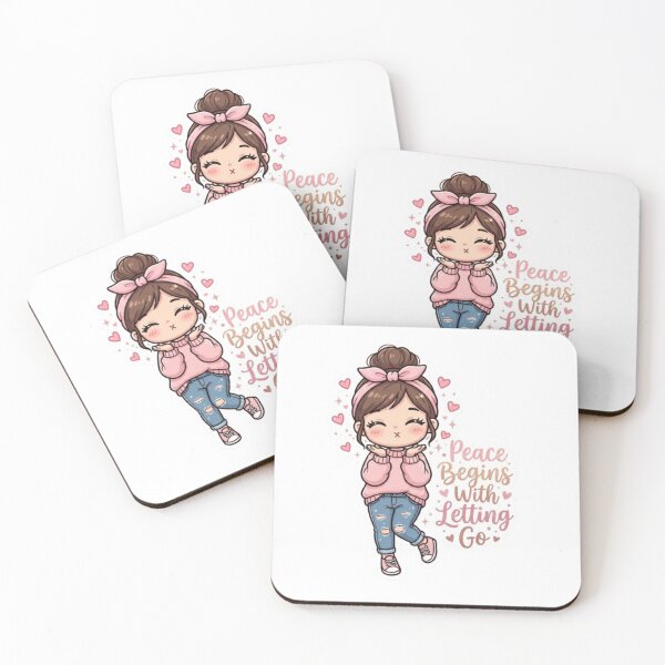 Item preview, Peace Begins With Letting Go Sticker | Aesthetic Self Care Sticker | Kawaii Calm Girl Sticker designed and sold by HOODYBUDSTYLES.