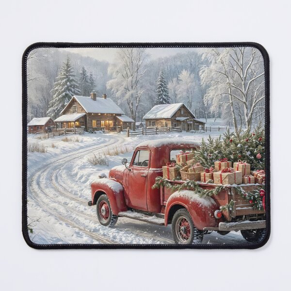Item preview, Winter Scene with Red Truck designed and sold by Patricia Johnston.