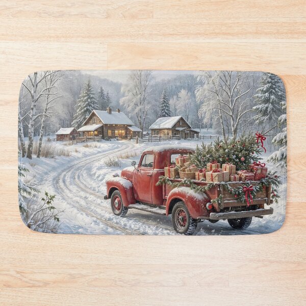 Item preview, Winter Scene with Red Truck designed and sold by Patricia Johnston.