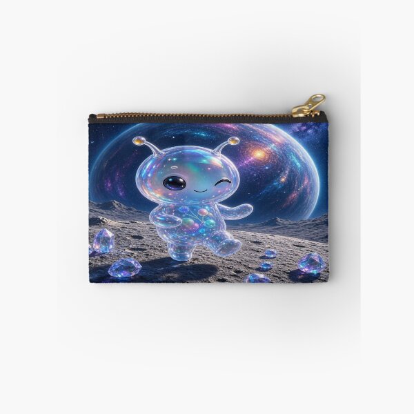 Item preview, Cute Winking Alien on Moon Art designed and sold by Breezes-of-Ida.