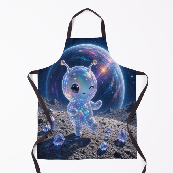 Item preview, Cute Winking Alien on Moon Art designed and sold by Breezes-of-Ida.