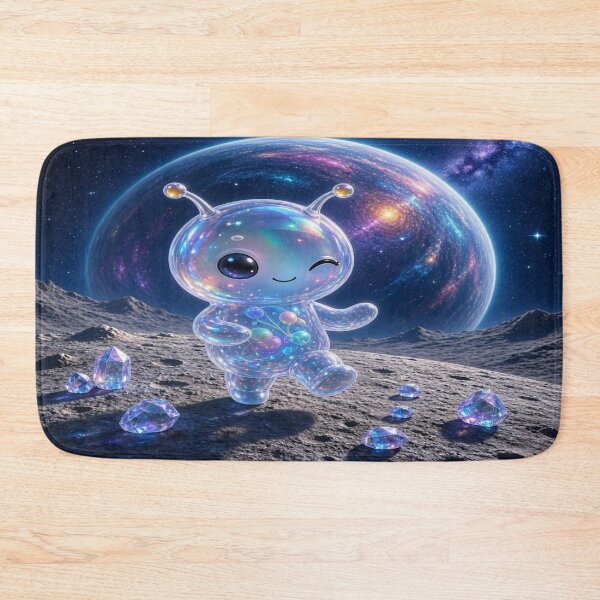 Item preview, Cute Winking Alien on Moon Art designed and sold by Breezes-of-Ida.
