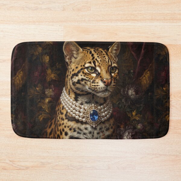 Item preview, Regal Ocelot Portrait with Blue Sapphire Necklace designed and sold by Real Beast Art.