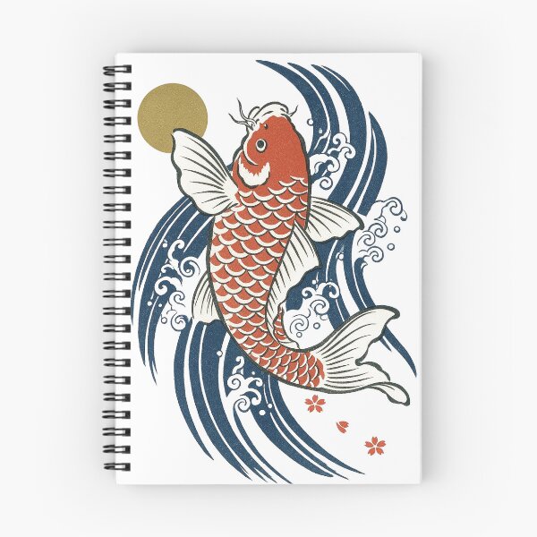 Item preview, Ukiyo E Koi Carp And Water Woodblock Print designed and sold by The Mellonaire.