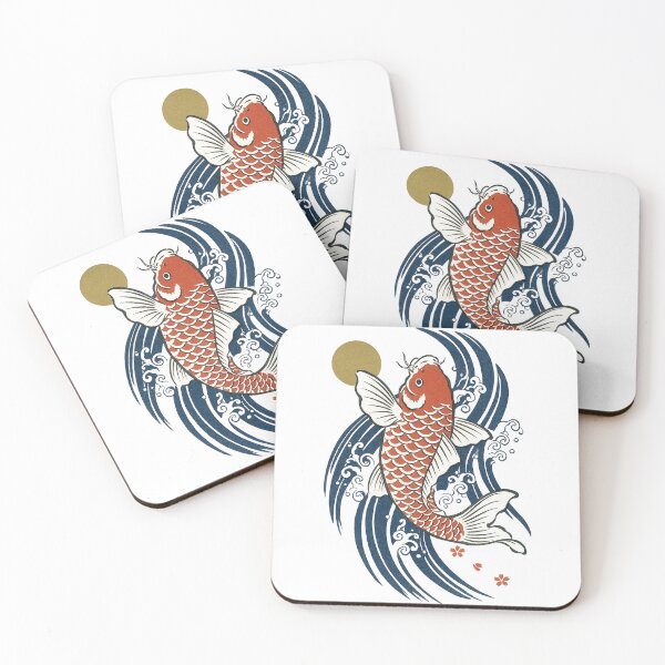 Item preview, Ukiyo E Koi Carp And Water Woodblock Print designed and sold by The Mellonaire.