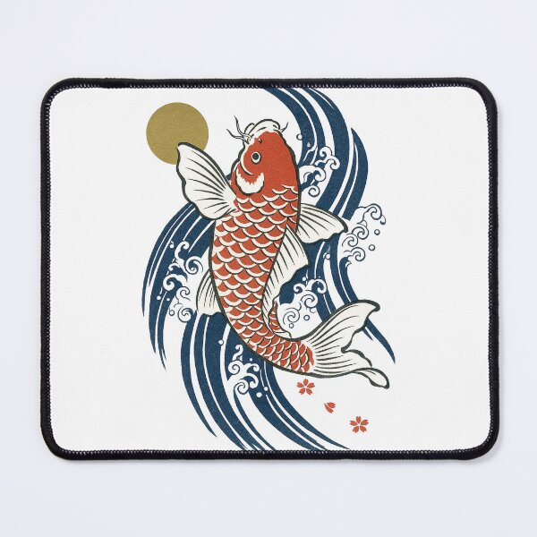 Item preview, Ukiyo E Koi Carp And Water Woodblock Print designed and sold by The Mellonaire.