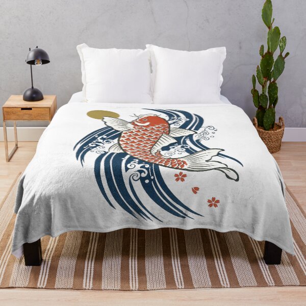 Item preview, Ukiyo E Koi Carp And Water Woodblock Print designed and sold by The Mellonaire.
