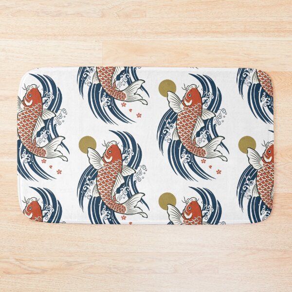 Item preview, Ukiyo E Koi Carp And Water Woodblock Print designed and sold by The Mellonaire.