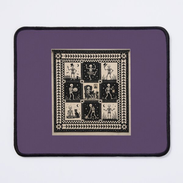 Item preview, Skeleton Social — Halloween Quilt Art designed and sold by Novel Works Studio.