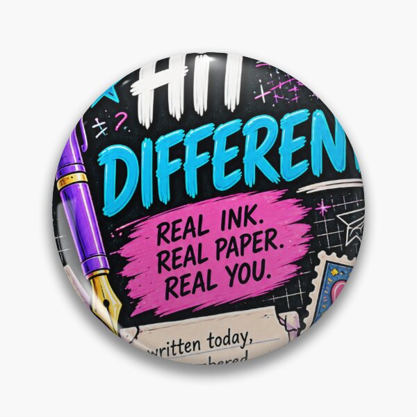 Item preview,  Letters Hit Different Sticker | Cute Penpal Fountain Pen Neon Art designed and sold by alexcorporation.