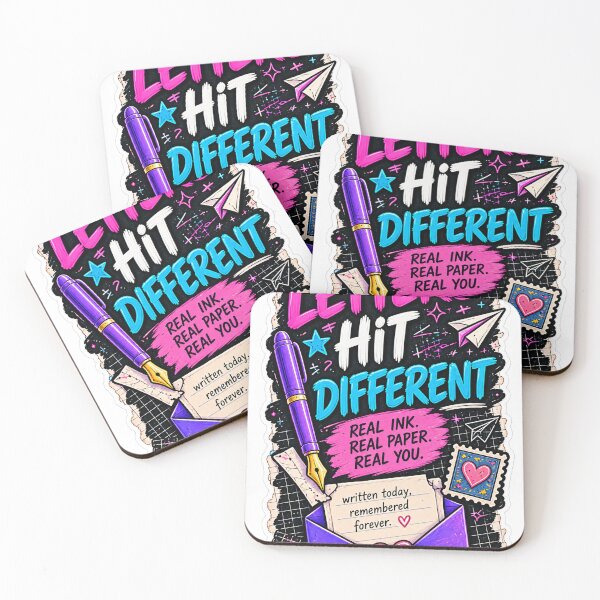 Item preview,  Letters Hit Different Sticker | Cute Penpal Fountain Pen Neon Art designed and sold by alexcorporation.