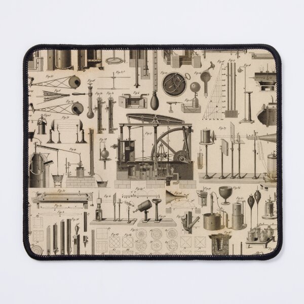 Item preview, Scientific Apparatus Encyclopedia Plate – Steam Engines and Laboratory Equipment designed and sold by KawaiiDesigns26.
