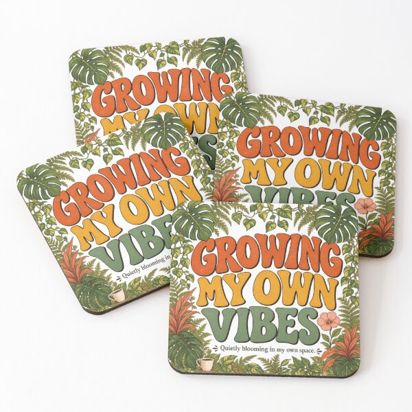 Item preview, Growing My Own Vibes | Retro Wavy Plant Lover Quote | Introvert Aesthetic T-Shirt & Tote Bag designed and sold by Final Chance Designs⭐️⭐️⭐️⭐️⭐️.