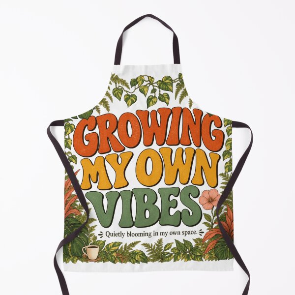 Item preview, Growing My Own Vibes | Retro Wavy Plant Lover Quote | Introvert Aesthetic T-Shirt & Tote Bag designed and sold by Final Chance Designs⭐️⭐️⭐️⭐️⭐️.