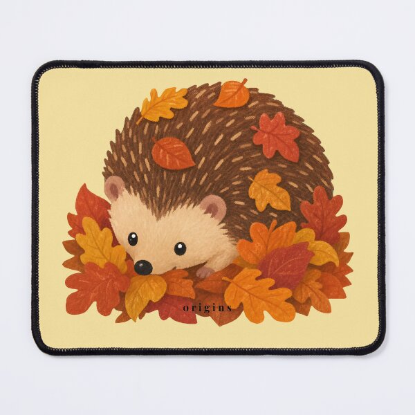 Item preview, Cute Autumn Hedgehog in Fallen Leaves – Woodland Cottagecore Art designed and sold by ORIGINS LINES.