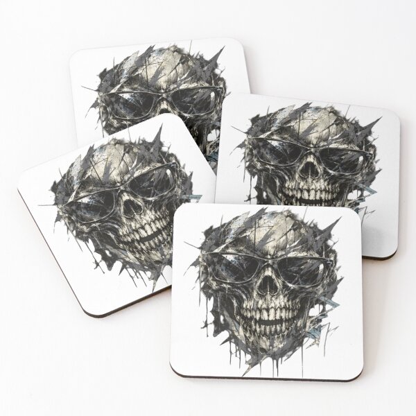 Item preview, Scary Abstract Skull Sunglasses Halloween Graphic_dark designed and sold by ekemarket.
