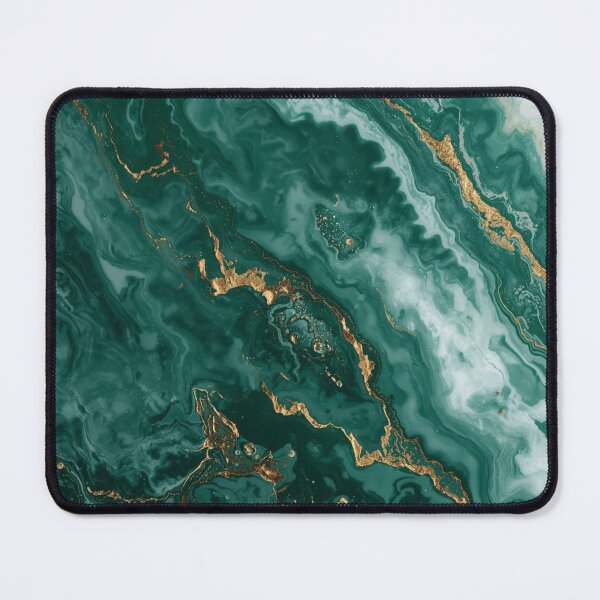 Item preview, Emerald Green and Gold Marble Swirl | Luxury Abstract Fluid Art Pattern designed and sold by Elite Wall Art.
