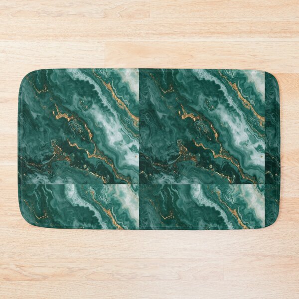 Item preview, Emerald Green and Gold Marble Swirl | Luxury Abstract Fluid Art Pattern designed and sold by Elite Wall Art.