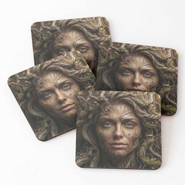 Item preview, Ancient Tree Bark Nymph Fantasy Portrait Art designed and sold by AfresStudio.