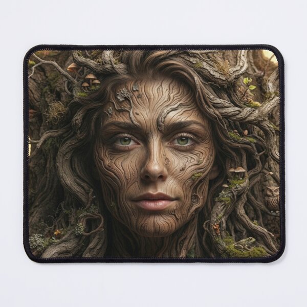 Item preview, Ancient Tree Bark Nymph Fantasy Portrait Art designed and sold by AfresStudio.