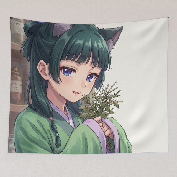 Item preview, Catgirl Apothecary Girl // Anime Illustration - Botanical Garden Chinese Anime Fantasy Art designed and sold by Astraphyllia.