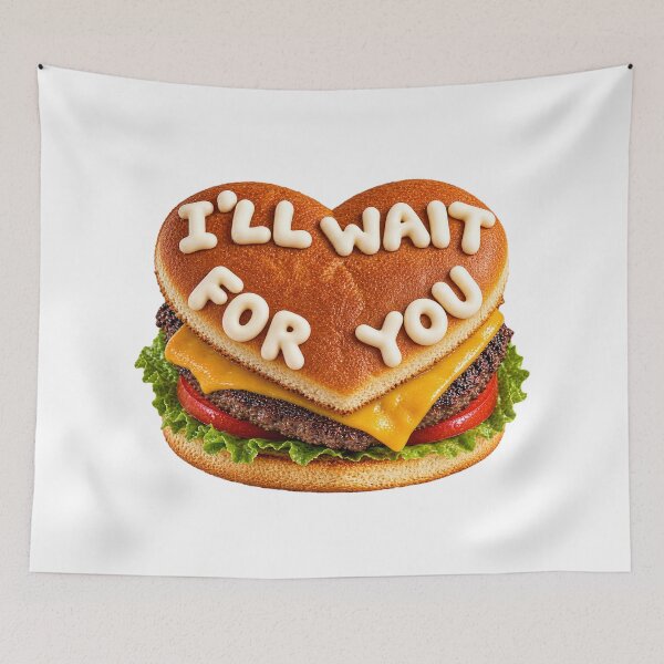 Item preview, Cheeseburger I’ll wait for you designed and sold by LizHumorComics.