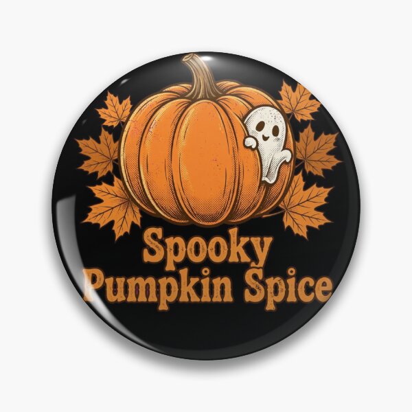 Item preview, Spooky Pumpkin Spice Cute Ghost & Autumn Leaves – Retro Halloween Vibe designed and sold by SDKENERGY.