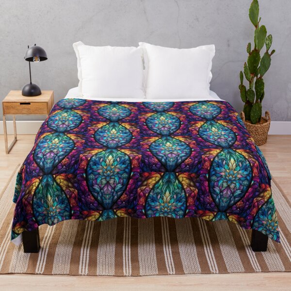 Item preview, Vibrant Floral Stained Glass Mandala Artwork designed and sold by pinkal.