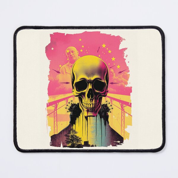 Item preview, Retro Sci-Fi Skull Synthwave Dystopian Art designed and sold by ERODED SELF.