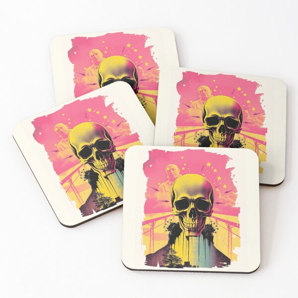 Item preview, Retro Sci-Fi Skull Synthwave Dystopian Art designed and sold by ERODED SELF.