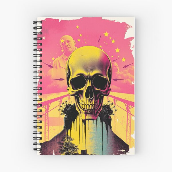 Item preview, Retro Sci-Fi Skull Synthwave Dystopian Art designed and sold by ERODED SELF.