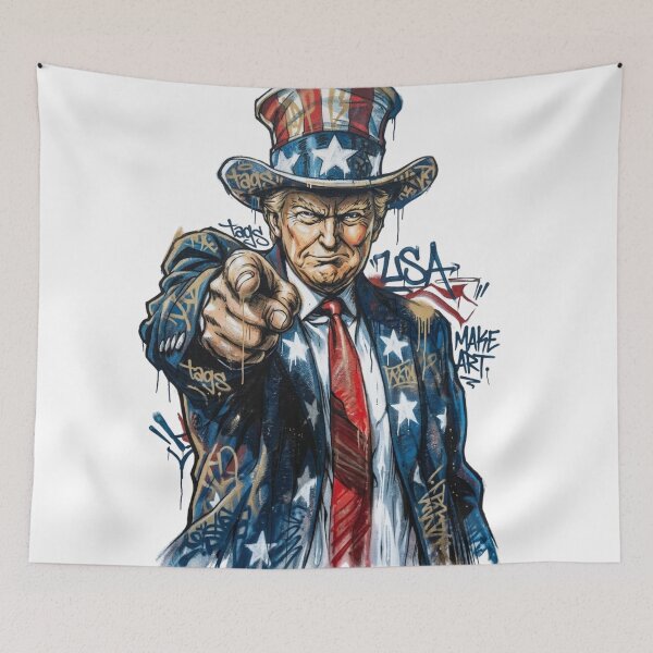 Item preview, Uncle Sam Trump Patriotic Graffiti Street Art designed and sold by Alaric4you.
