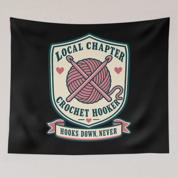 Item preview, Crochet Hooker Vintage Badge - Funny Crocheter Yarn Humor designed and sold by Ridaelb.