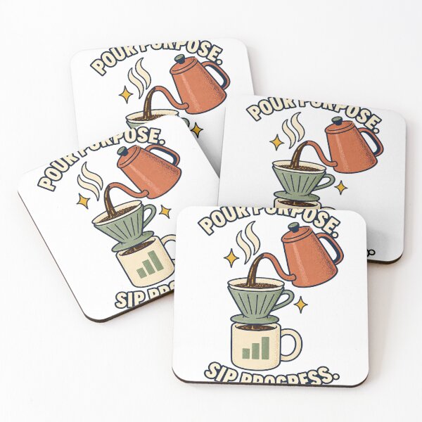 Item preview, Pour Purpose Sip Progress Retro Coffee Design designed and sold by DarnaWear.
