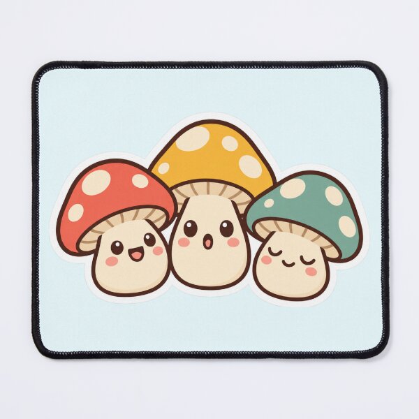 Item preview, Tiny Mushroom Trio Cute Sticker Design designed and sold by Inkworksbyshery.