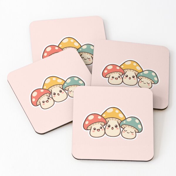Item preview, Tiny Mushroom Trio Cute Sticker Design designed and sold by Inkworksbyshery.