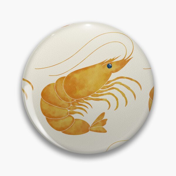 Item preview, Cute Shrimp Pattern in Orange on Cream - Watercolor  designed and sold by thecolorbirdie.