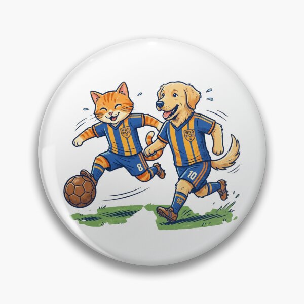 Item preview, Vintage mascot illustration for a cat and dog soccer team designed and sold by FootprintofLove.
