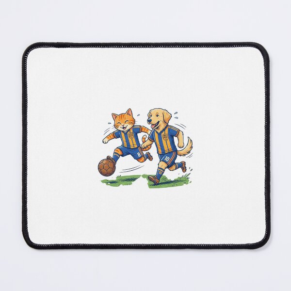 Item preview, Vintage mascot illustration for a cat and dog soccer team designed and sold by FootprintofLove.