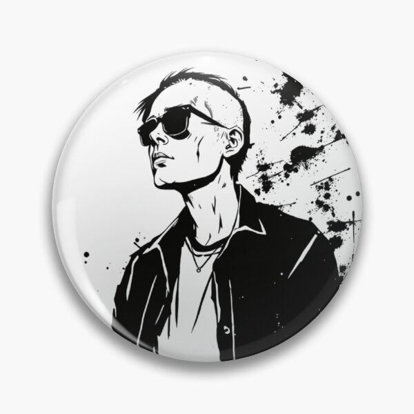 Item preview, Punk Rock Man Portrait Sunglasses Ink Splatter designed and sold by ERODED SELF.