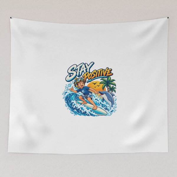 Item preview, Stay Positive Surfing Summer Vibes designed and sold by RetroPop23.