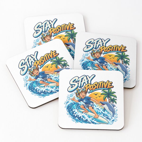 Item preview, Stay Positive Surfing Summer Vibes designed and sold by RetroPop23.